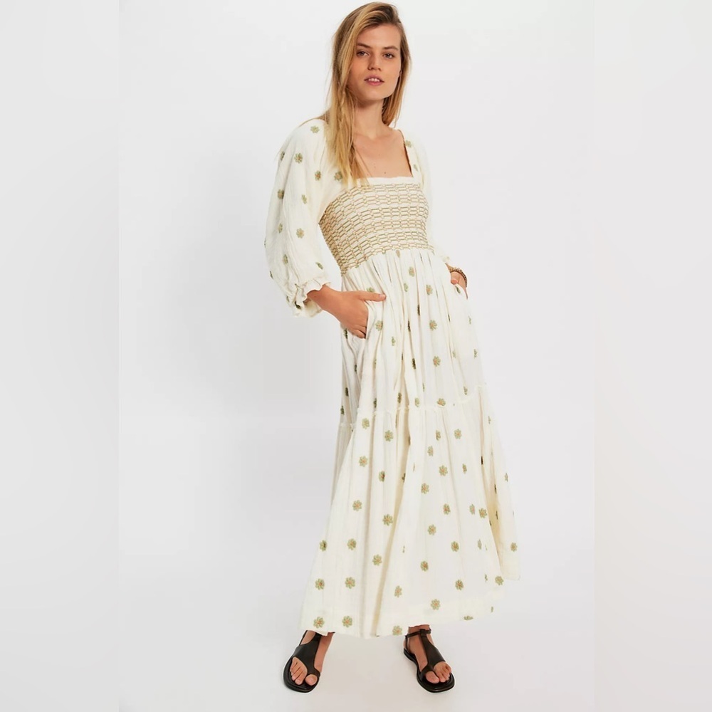 Free people Dahlia Embroidered Maxi Dress